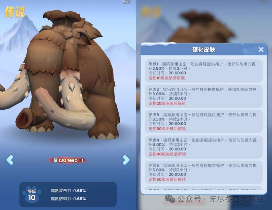 无尽冬日猛犸象宠物培养材料需求一览！